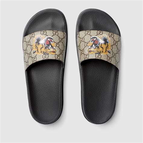 gucci male slides|men's gucci tiger slides.